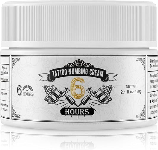 Tattoo Numbing Cream (2.1 oz/60g), Painless Tattoo Numbing Cream Maximum Strength, Numbing Cream for Tattoos